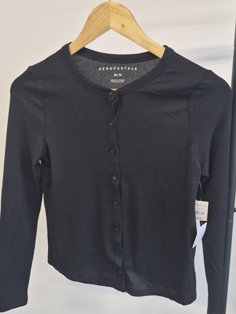 Aéropostale Black Button-Up Cardigan